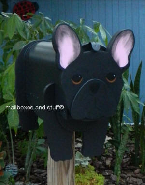 Black French Bulldog mailbox