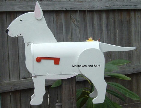 Bull Terrier Mailbox, dog mailbox