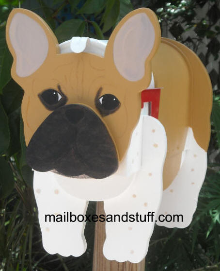 French Bulldog mailbox ,,, custom made and painted