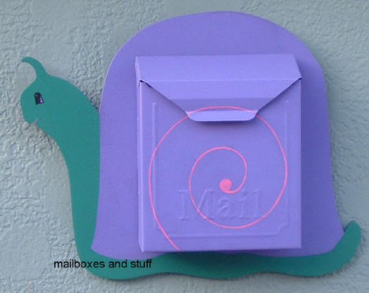 Wall mounted Snail Mailbox. Locking mailbox, select your colors