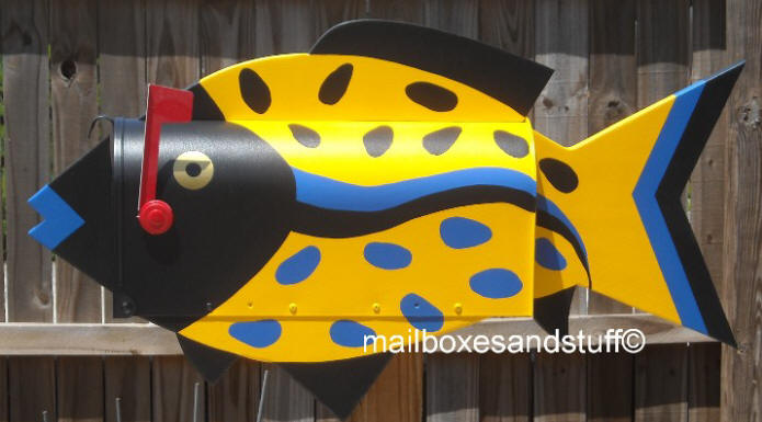 Speckled Fish Mailbox  Tropical Fish Mailbox