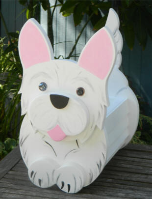 West Highland Planter box , Westie planter . can be free standing or hanging