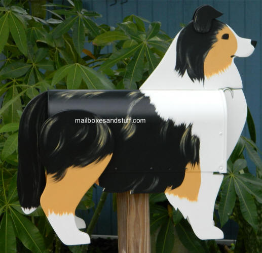 custom painted Shetland SHeepdog mailbox