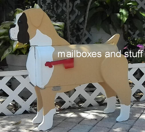 Boxer Mailbox, natural ear Boxer dog mailbox