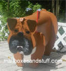 Custom painted Bulldog mailbox Pumpkin 