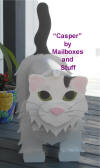 Custom painted Cat Mailbox "Casper" . You can get your own custom painted cat mailbox! Great gift idea for Cat Lovers!