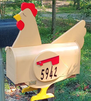Gold Chicken Mailbox