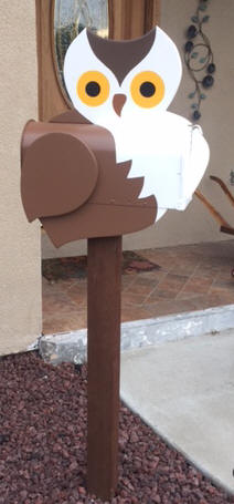 owl mailbox on post