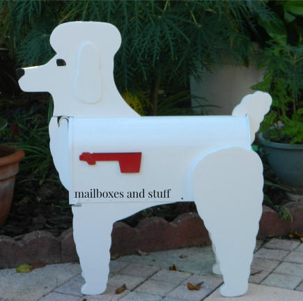 white poodle mailbox
